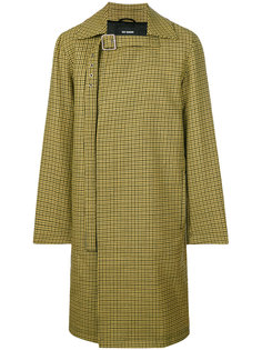 plaid button up coat Raf Simons