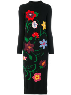 платье с цветочной вышивкой  Semicouture