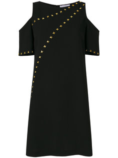 платье с вырезами на плечах и заклепками Versace Collection