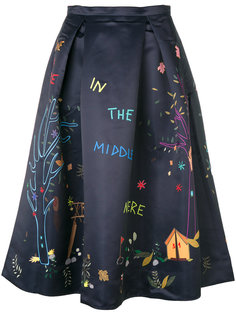 printed satin skirt Mira Mikati