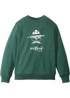 Свитшот (темно-зеленый с рисунком) Bonprix