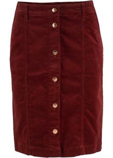 Стрейчевая юбка на пуговицах (красный каштан) Bonprix