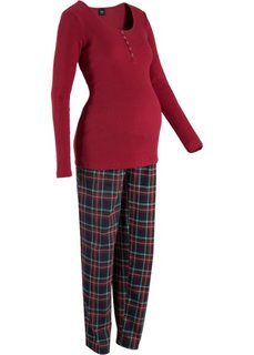 Пижама для будущих и кормящих мам (красный/в клетку) Bonprix