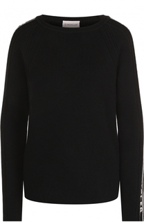 Шерстяной пуловер с круглым вырезом Moncler