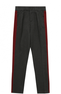 Хлопковые брюки прямого кроя с лампасами Dolce &amp; Gabbana