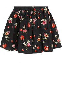 Хлопковая юбка-миди свободного кроя с принтом Dolce &amp; Gabbana