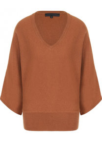 Шерстяной пуловер с укороченным рукавом и V-образным вырезом Tegin