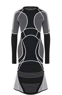 Приталенное платье-миди с длинным рукавом Versace