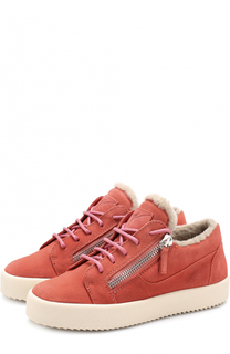 Замшевые кеды с внутренней отделкой из овчины Giuseppe Zanotti Design