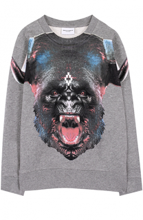 Хлопковый свитшот с принтом Marcelo Burlon Kids of Milan