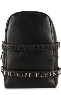 Кожаный рюкзак с декоративными ремешками Philipp Plein