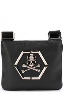 Кожаная сумка-планшет с логотипом бренда Philipp Plein