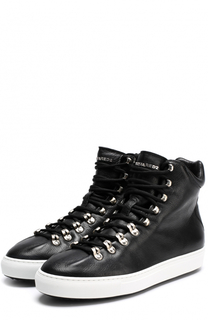 Высокие кожаные кеды на шнуровке Dsquared2