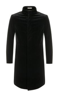 Пальто прямого кроя из смеси хлопка и вискозы с воротником-стойкой Armani Collezioni