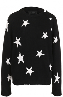 Кашемировый пуловер с принтом в виде звезд Zadig&amp;Voltaire