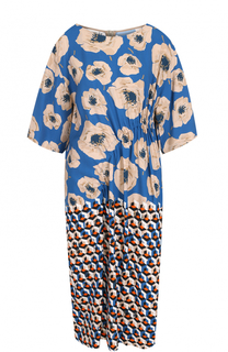 Платье-миди с драпировкой и принтом Dries Van Noten