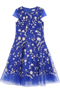 Многослойное макси-платье с цветочной вышивкой David Charles
