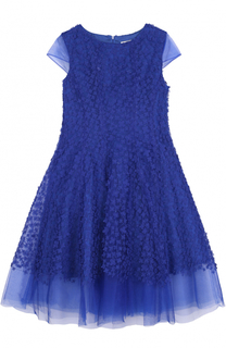 Многослойное макси-платье с цветочной отделкой David Charles