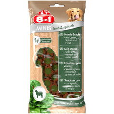 Лакомство 8 in 1 Minis Lamb & Spinach 100g для собак 125242