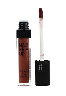 Блеск для губ Make Up Factory Перламутровый матовый устойчивый Pearly Mat Lip Fluid, т.24 какао с золотом