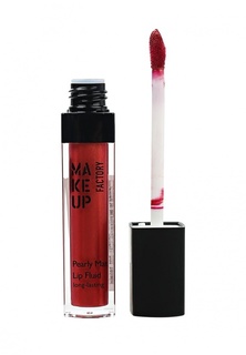 Блеск для губ Make Up Factory Перламутровый матовый устойчивый Pearly Mat Lip Fluid, т.45 красный с золотом