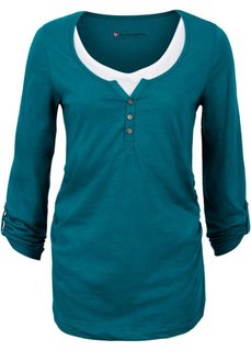 Мода для беременных: футболка с длинными рукавами и функцией кормления (серо-синий) Bonprix