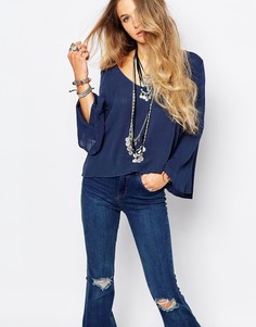 Блузка с рукавами-колокол Glamorous - Синий