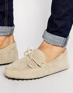 Бежевые мокасины из искусственной замши ASOS - Светло-серый