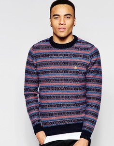 Вязаный шерстяной джемпер в полоску Original Penguin - Синий