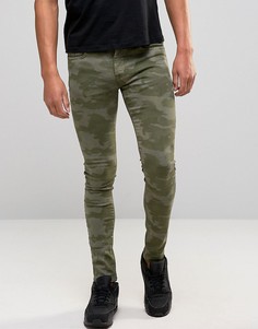 Камуфляжные джинсы скинни Brooklyn Supply Co - Зеленый