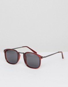 Солнцезащитные очки в квадратной оправе с дужками цвета пушечной бронзы ASOS - Красный