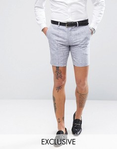 Льняные шорты скинни Only & Sons - Темно-синий