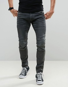 Выбеленные темно-серые узкие джинсы G-Star 5620 3D - Серый