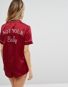 Пижамный комплект с надписью Not Your Baby Missguided - Красный