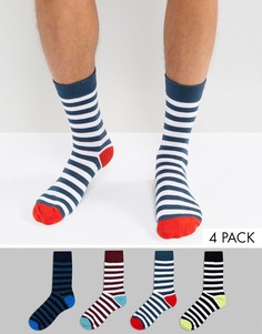 Набор из 4 пар носков в полоску Jack & Jones - Мульти
