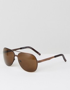Солнцезащитные очки-авиаторы в матовой оправе медного цвета ASOS - Медный