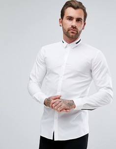 Узкая рубашка с контрастной отделкой HUGO by Hugo Boss - Белый