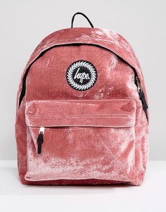 Эксклюзивный бархатный рюкзак розового цвета Hype - Розовый