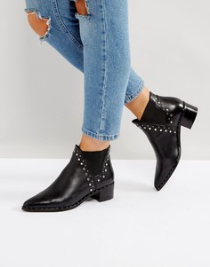 Кожаные ботинки с заклепками Steve Madden Doruss - Черный