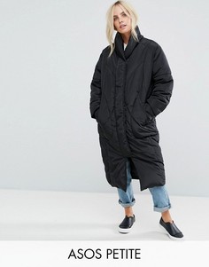 Утепленное пальто с варежками ASOS PETITE - Черный
