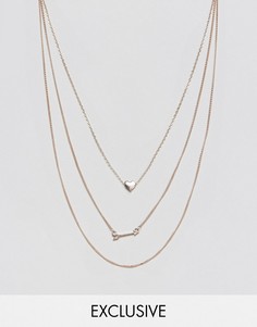 Ожерелье в несколько рядов с подвеской Reclaimed Vintage Inspired - Золотой