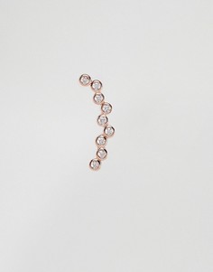 Серьга-клаймбер цвета розового золота с камнями Orelia - Золотой