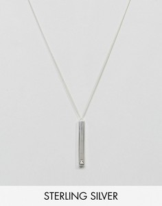 Серебряное ожерелье с тисненой подвеской ASOS - Серебряный