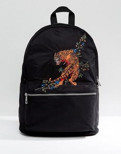 Черный рюкзак с вышитым тигром ASOS - Черный