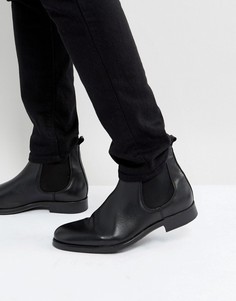 Черные кожаные ботинки челси Selected Homme Oliver - Черный