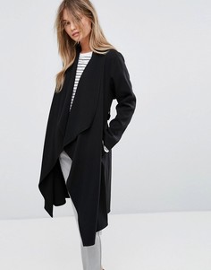 Легкое каскадное пальто New Look - Черный