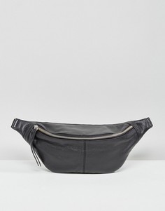 Кожаная сумка-кошелек на пояс ASOS - Черный