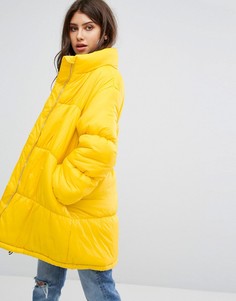 Удлиненная дутая куртка PrettyLittleThing - Желтый