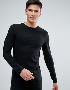 Обтягивающая футболка с длинными рукавами Burton Menswear - Черный