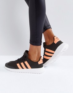Черно-коралловые кроссовки adidas Originals FLB - Черный